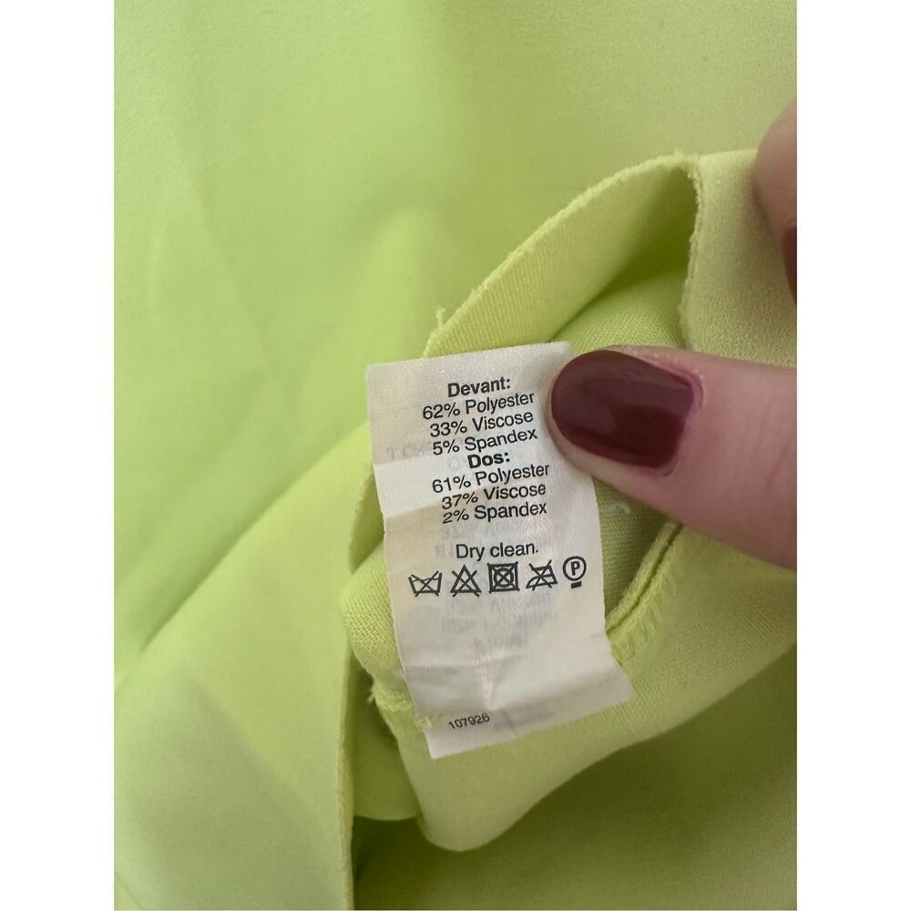 J. Crew Women's Scalloped Sleeveless Shift Dress Neon Yellow Size 8 - Picture 8 of 9